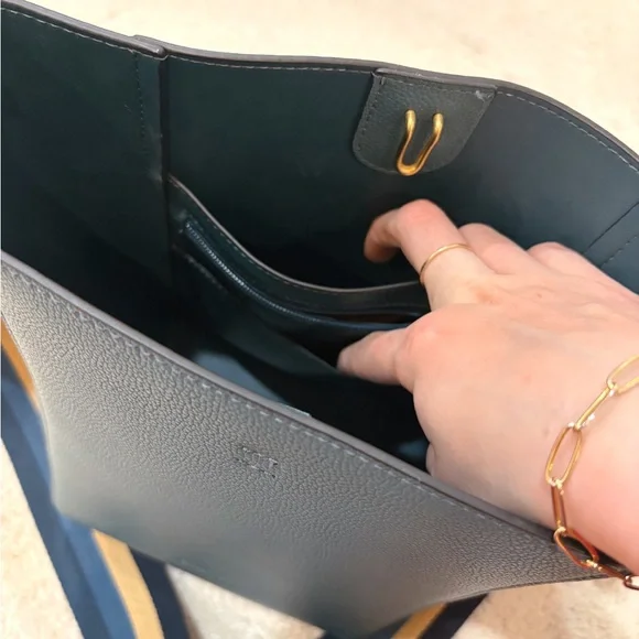 Bostanten Leather Designer Hobo Green Bucket Bag - Picture 4 of 9